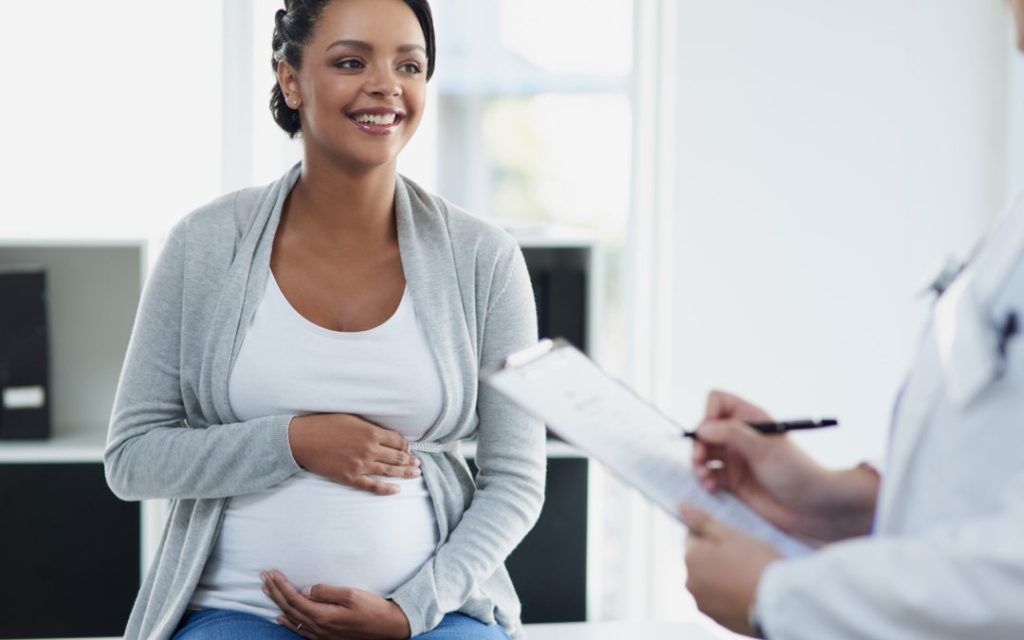 Pregnant woman at clinic
