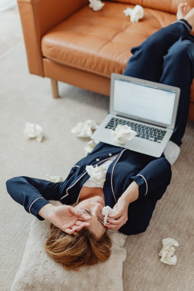 Sick woman resting