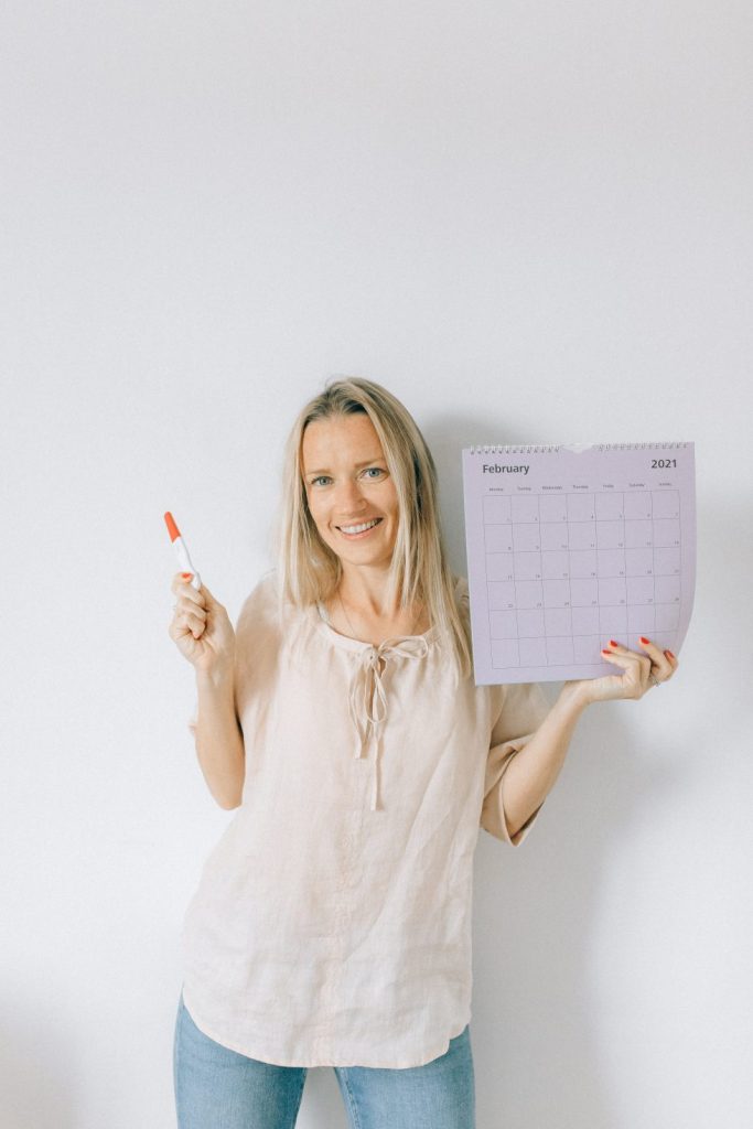 Woman holding calendar